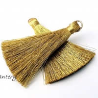 Hodvábny strapcový prívesok s krúžkom 80 mm - Zlatá