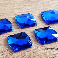 Ozdobné kamienky našívacie 17 x 21 mm - kráľovská modrá - 5 kusov