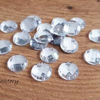 Ozdobné kamienky našívacie 20 mm - Crystal - 10 kusov