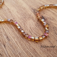 Korálka kocka 3 mm - Gold AB