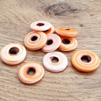 Korálka sklenená krúžok - Oranžovobiela