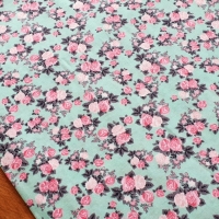 Jersey - Ružičky na mintovom podklade - cena za 10 cm