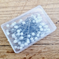 Špendlíky ozdobné perličkové - 100 kusov - Biele