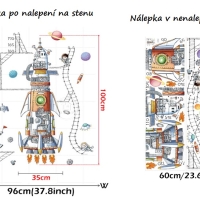 Nálepka na stenu - Raketoplán s metrom