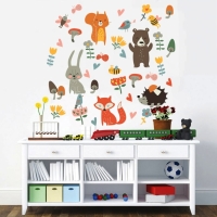 Nálepka na stenu - Lesné zvieratká