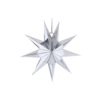 Dekoračná hviezda - Strieborná - 30 cm