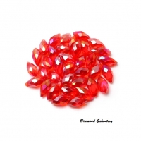 Korálky sklenená kvapka bočný prevlek 12 mm - červená