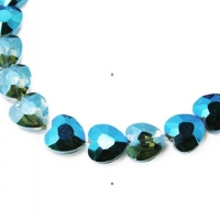 Korálka srdiečko 16 x 16 mm modré