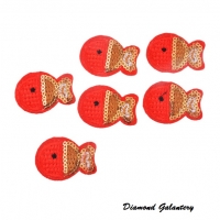 Nažehľovačka rybka s flitrami - červená