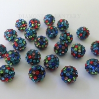 Shamballa korálky multicolor 10 mm