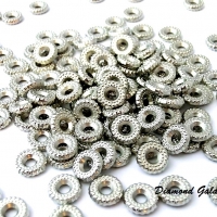 Korálka krúžok 8 x 2 mm - strieborný