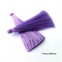 Hodvábny strapcový prívesok 65 mm - Fialová