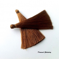 Hodvábny strapcový prívesok 65 mm - Zlato hnedá