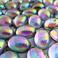 Ozdobné kamienky Mačacie oko 10 x 14 mm - AB crystal