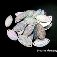 Našívacie kamienky so štruktúrou 15 x 30 mm - AB Crystal