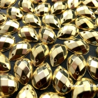 Ozdobné kamienky našívacie 8 x 12 mm - Zlaté