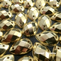 Ozdobné kamienky našívacie 8 x 12 mm - Zlaté