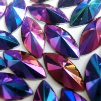 Ozdobné kamienky 7 x 15 mm, ihlanovitý výbrus - AB multicolor