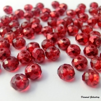 Korálka rondelková 6 mm červená