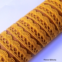 Bavlnená krajka - žltá - 13 mm