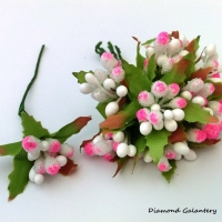 Ozdobné dekoračné bobuľky - Bielo-ružové svetlejšie