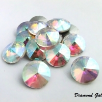 Rivolky 12 mm - AB Crystal - sklenené