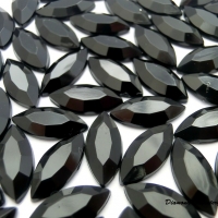 Ozdobné kamienky 7 x 15 mm - Čierne