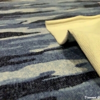 Úplet Maskáč melírovaný Modročierno - cena za 10 cm