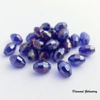 Obrusované korálky 6 x 8 mm - kráľovská modrá svetlejšia