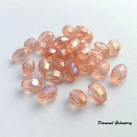 Obrusované korálky 6 x 8 mm - ružovkastá