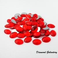 Ozdobné kamienky oválne 13 x 18 mm - červené