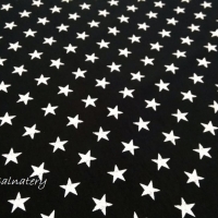 Úplet Hviezdy - biele na čiernom - cena za 10 centimetrov