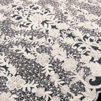 Luxusná krajková látka - Biela vzor II - cena za 10 cm