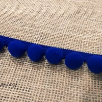 Ozdobná pompom lemovka - 30 mm - kráľovská modrá