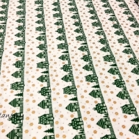 Bavlnená látka - Vianočná dedinka zelená - cena za 10 cm