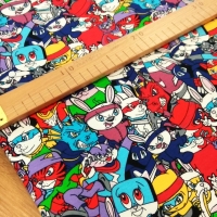 Teplákovina - Digitálna potlač - Super hrdinovia - cena za 10 centimetrov