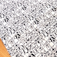 Úplet - Zvieratká - čieno biele - cena za 10 cm