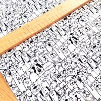 Úplet - Zvieratká - čieno biele - cena za 10 cm