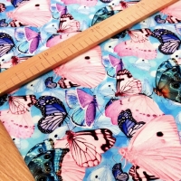 Teplákovina - Digitálna potlač - Motýle - cena za 10 centimetrov