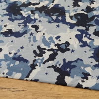 Bavlnená látka - Maskáč hviezdičkový modrý - šírka 220 cm - cena za 10 centimetrov