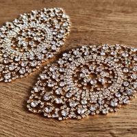 Ozdoba štrasová 9,8 cm - Zlatá
