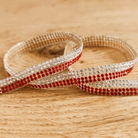 Hot fix nažehľovacia lemovka - 8 mm - Dvojfarebná red crystal - cena za 10 centimetrov