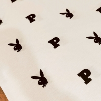 Teplákovina - Playboy biela - cena za 10 centimetrov