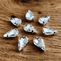 Našívacia aplikácia s lôžkom - 8 x 13 mm - Crystal