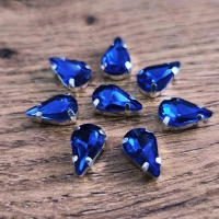 Našívacia aplikácia s lôžkom - 8 x 13 mm - Kráľovská modrá