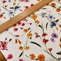 Bavlna režná - Lúčne kvety - cena za 10 centimetrov