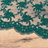 Luxusná krajková látka - Emerald - cena za 10 cm