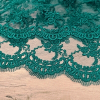 Luxusná krajková látka - Emerald - cena za 10 cm