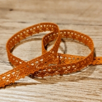 Bavlnená krajka - oranžová - 13 mm