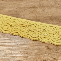 Krajka - Žltá elastická - 60 mm